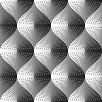 Three dimensions abstract seamless pattern on vector graphic art. Stock Illustration