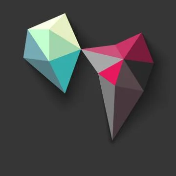 Three dimensions poly, and abstract background. Stock Illustration