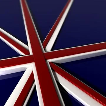 Three dimentional extruded british flag Stock Illustration