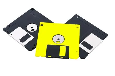 Three diskettes, floppy disks. Stock Photos