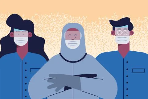 Three doctors group Stockillustratie