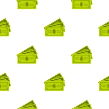 Three dollar bills pattern flat Stock Illustration