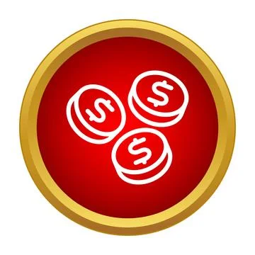 Three dollar coins icon representing finance and wealth Stock Illustration