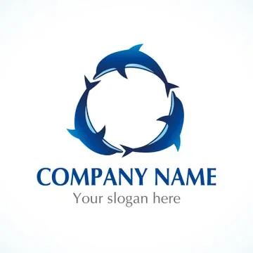 Three dolphins logo Stock Illustration