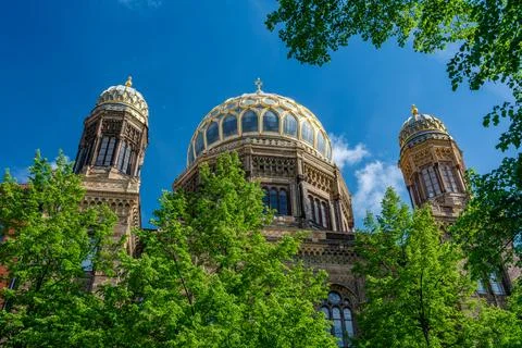 Three Domes of Berlin's New Synagogue Stock Photos