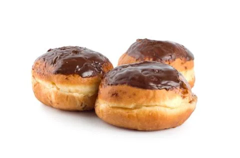 Three donut with chocolate Stock Photos