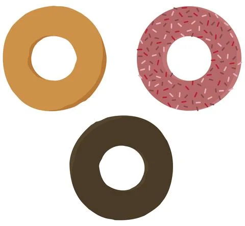 Three donuts Stock Illustration
