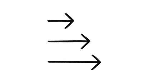 Three doodle arrows pointing right, loopable hand drawn  animation Stock Footage 270322194