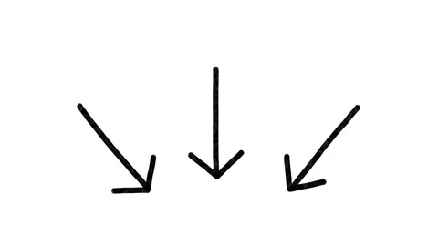Three doodle arrows stop motion animation, hand drawn in black marker pen. Stock Footage 149844559
