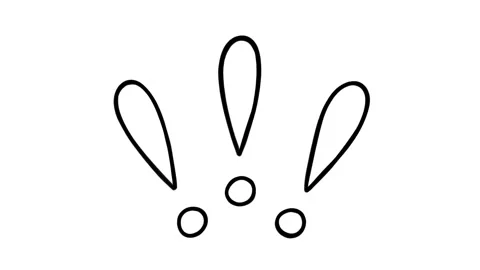 Three doodle exclamation marks, hand drawn animation on a white background Stock Footage 289651886