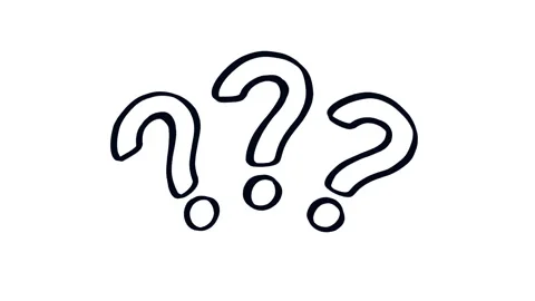 Three doodle question marks, hand drawn animation on a white background Stock Footage 294239764