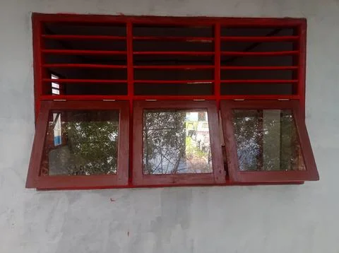 Three-door window of a building Stock Photos