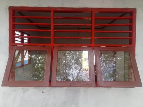 Three-door window of a building Stock Photos