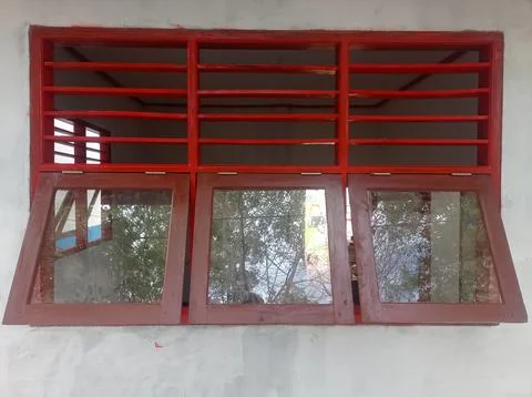 Three-door window of a building Stock Photos