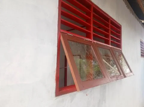 Three-door window of a building Stock Photos