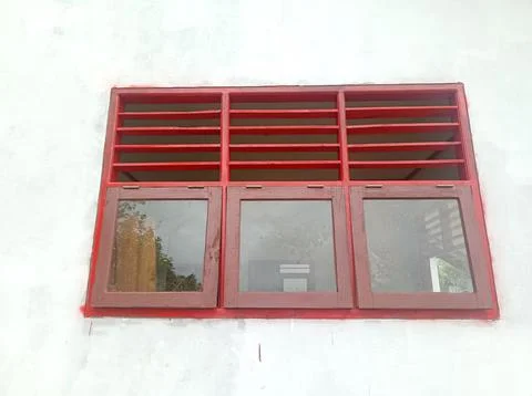 Three-door window of a building Stock Photos