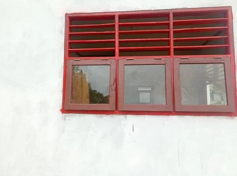 Three-door window of a building Stock Photos