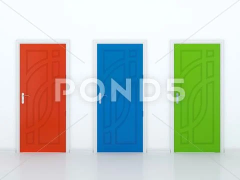 Three doors Stock Illustration