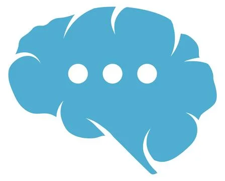 Three dots in brain icon. Neural science symbol Stock Illustration