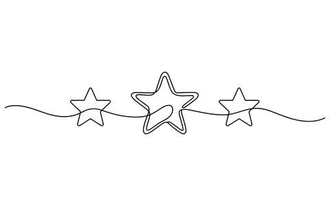 Three Double Outlined Stars Connected by Curved Lines Stock-Illustration