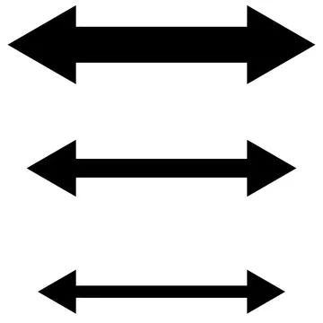 Three double sided arrows in various sizes Illustrazione stock