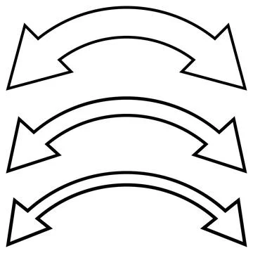 Three double sided arrows in various sizes Illustrazione stock