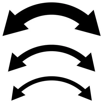 Three double sided arrows in various sizes Illustrazione stock