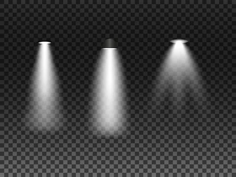 Three Dramatic Spotlights Shine Down In A Dark Background For Stage Lighting Stock Illustration