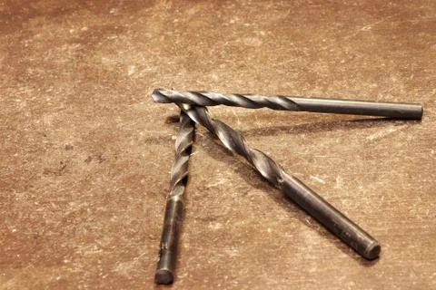 A three drill bit for drilling some hole through material Stock Photos