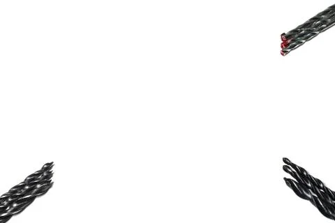 Three drills for different types of work in different angles, on a white back Stock Photos