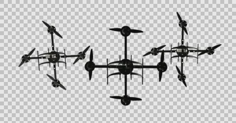 Three Drones fly in then out of frame Stock Footage 60925944