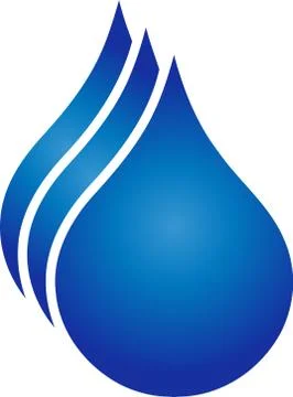 Three drops, water drops, water, wellness, logo Stock Illustration