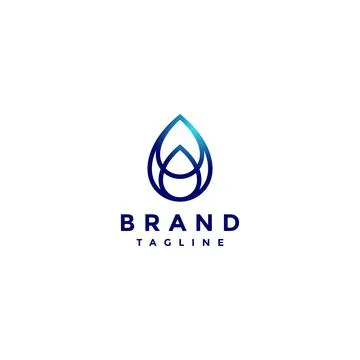 Three Drops of Water Logo Design Stock Illustration