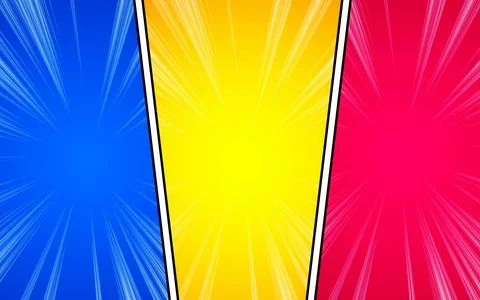 Three dynamic comic book style panels. vector illustration Stock Illustration