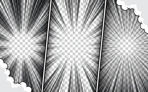 Three dynamic comic book style panels. vector illustration Stock Illustration