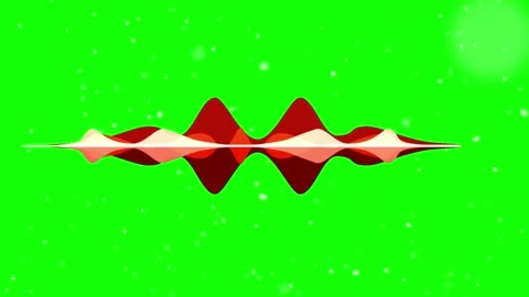 Three dynamic red sound waveform visualizations animated against a vibrant 스톡 동영상 346120776