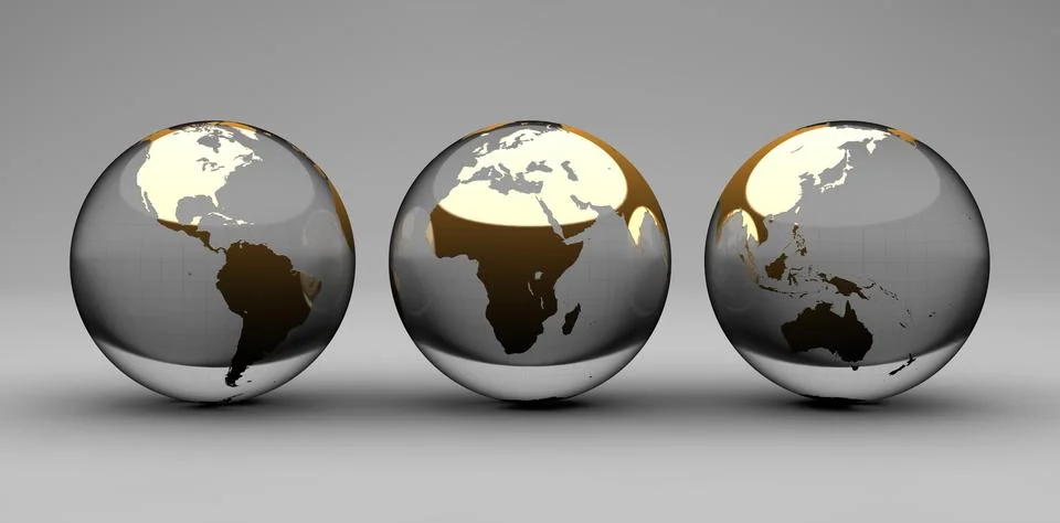 Three earth marbles Stock Illustration