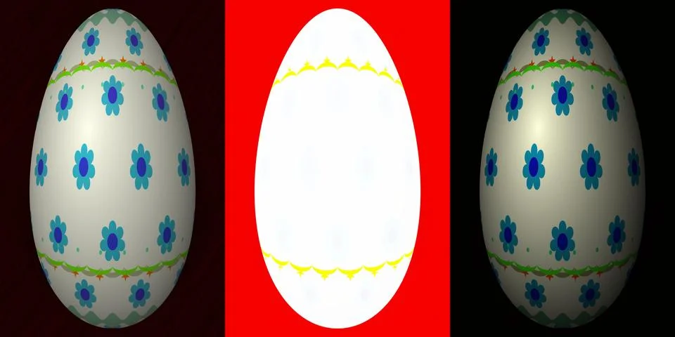 Three Easter eggs with clear space for adding text Stock Illustration