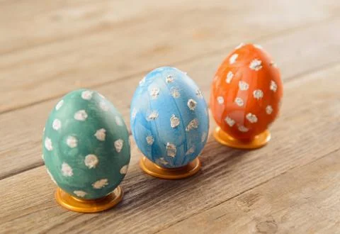Three Easter eggs Stock Photos