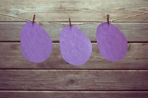 Three Easter paper eggs Stock Photos