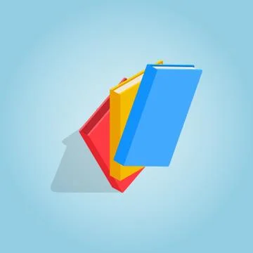 Three educational books icon, isometric 3d style 스톡 일러스트