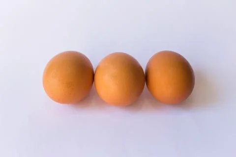 Three egg white background Fotos Stock