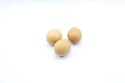 Three egg on white background Stock Photos