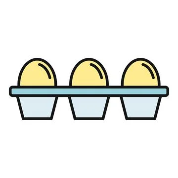 Three eggs in a carton tray icon Stock Illustration
