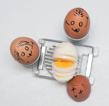 Three eggs with drawned face Fotos Stock
