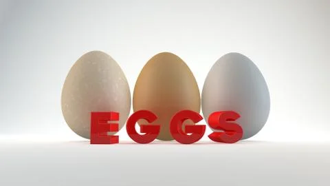Three eggs isolated on white background. Stock Illustration