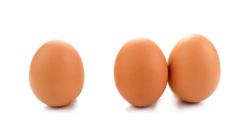 Three eggs isolated on white background Stock Photos