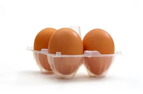 Three eggs in packing Stock-Fotos