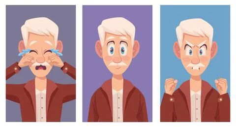 Three elders with alzheimers Stock Illustration