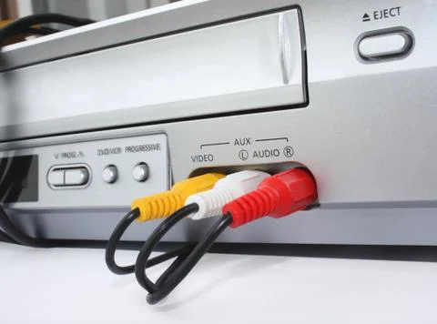 Three electric plugs of different colors Stock Illustration